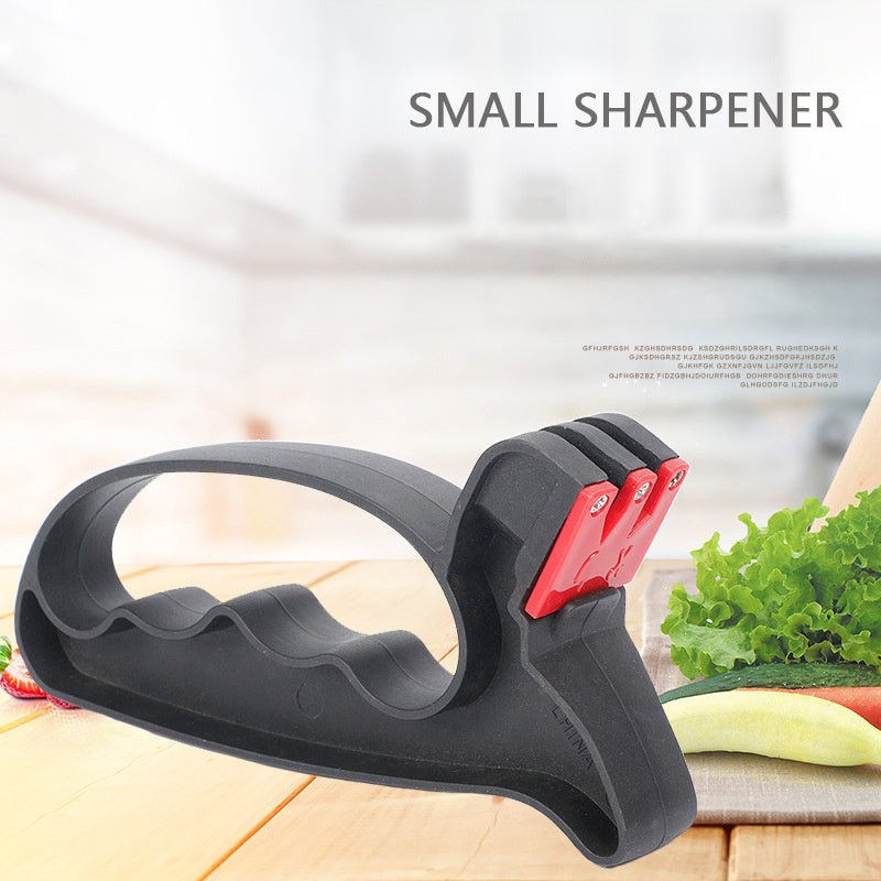 Knife Sharpener Handheld Scissor Blade Sharpening Convenient Kitchen Tools Grindstone 2 In 1 Kitchen Gadgets $9.50 Dana Fashion Color: Black Dana's Kitchen Overview: Brand new and high quality. 2-in-1 professional quality blade sharpener for sharpening bo