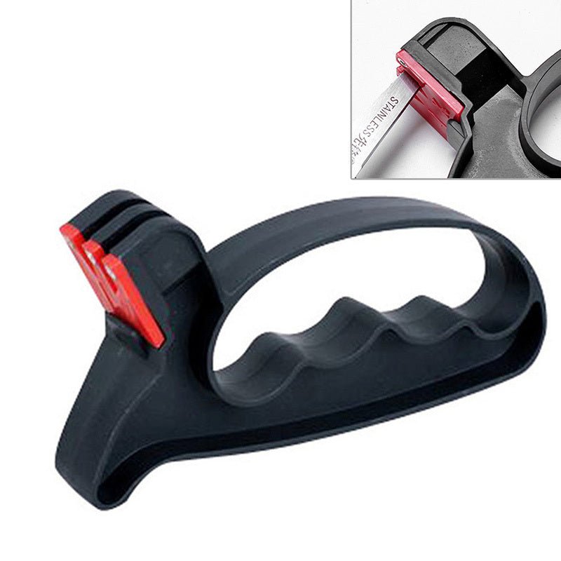 Knife Sharpener Handheld Scissor Blade Sharpening Convenient Kitchen Tools Grindstone 2 In 1 Kitchen Gadgets $9.50 Dana Fashion Color: Black Dana's Kitchen Overview: Brand new and high quality. 2-in-1 professional quality blade sharpener for sharpening bo