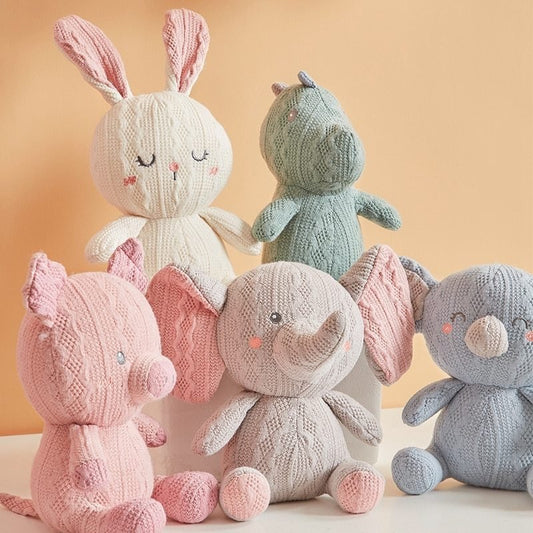 Knitted Wool Baby Toys To Appease The Doll Rabbit, Koala, Pig, Elephant $37.42 Dana Fashion Color: Elephant Size: 20cm Toys & Hobbies Product Information Genus Category: Plush Doll Modeling Category: Animal Whether The Modeling Is Cartoon Or Animation: No