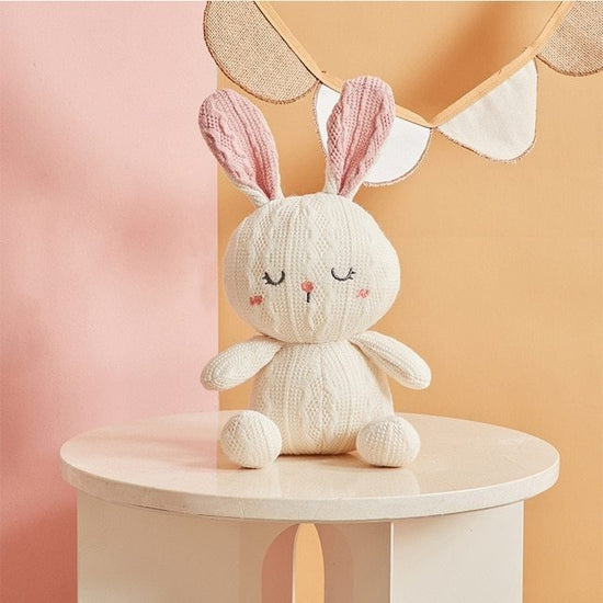 Knitted Wool Baby Toys To Appease The Doll Rabbit, Koala, Pig, Elephant $37.42 Dana Fashion Color: Rabbit Size: 20cm Toys & Hobbies Product Information Genus Category: Plush Doll Modeling Category: Animal Whether The Modeling Is Cartoon Or Animation: No A