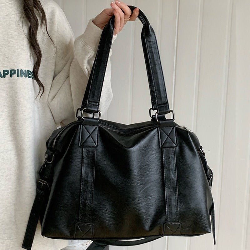 Korean Casual Portable Large-capacity Luggage Bag $45.50 Dana Fashion Color: Beige Women's Bags Product information: Lining text: Polyester Applicable scenario: leisure travel Color: black, cream white, brown Outer bag type: split pocket Hardness: soft Ma