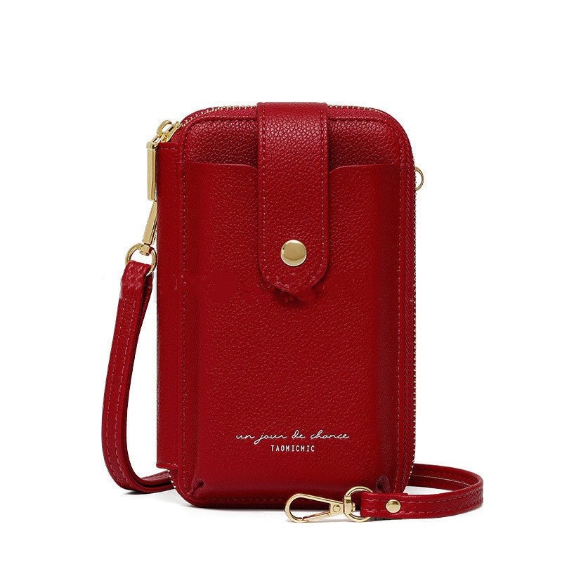 Korean Style Advanced Simple Large Capacity Vertical Creative Mobile Phone Bag Women's Pu Purse $25.00 Dana Fashion Color: Wine Red Women's Bags Product information: Lining texture: Polyester Applicable scenario: Daily configuration Color: green, wine red