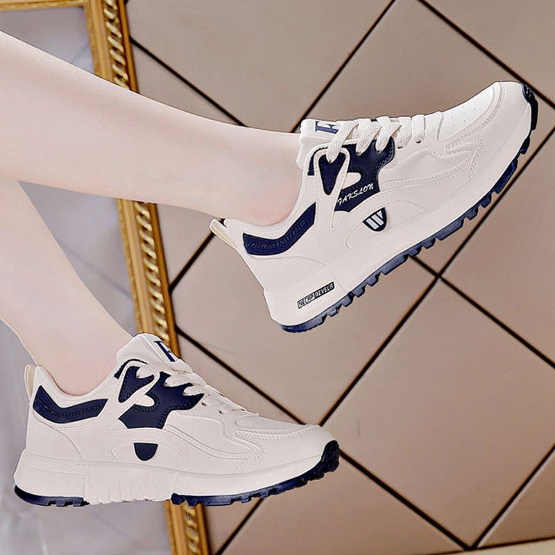 Korean Style All-matching And Lightweight Running Leather Casual Daddy Shoes Women $36.16 Dana Fashion Color: 5162 Blue Size: 35 Women's shoes Product information: Suitable site: plastic, floor, Wild Pattern: stripes Lining material: Mesh Applicable sport
