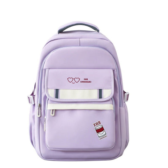 Korean Style Backpack Simple Good-looking Backpack Girls' Large Capacity $45.50 Dana Fashion Color: Purple Women's Bags Product information: Lining texture: Polyester Applicable scenario: leisure travel Color: wine red, blue, black, purple, khaki Applicab