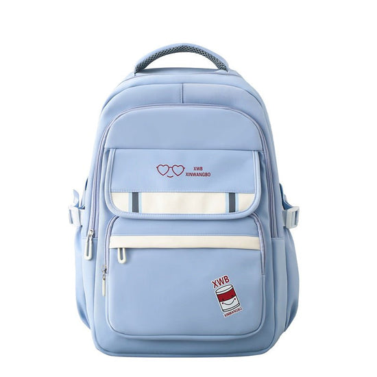 Korean Style Backpack Simple Good-looking Backpack Girls' Large Capacity $45.50 Dana Fashion Color: Blue Women's Bags Product information: Lining texture: Polyester Applicable scenario: leisure travel Color: wine red, blue, black, purple, khaki Applicable