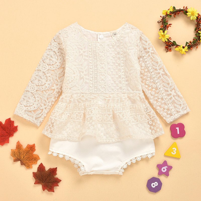 Lace baby jumpsuit $15.80 Dana Fashion Color: Beige Style: Long sleeve Size: 100cm Baby Clothing Sleeve length: long sleeve, sleeveless Suitable season: Spring Fabric name: Cotton Main fabric composition content: 65 (%) Closed style: concealed buckle Styl