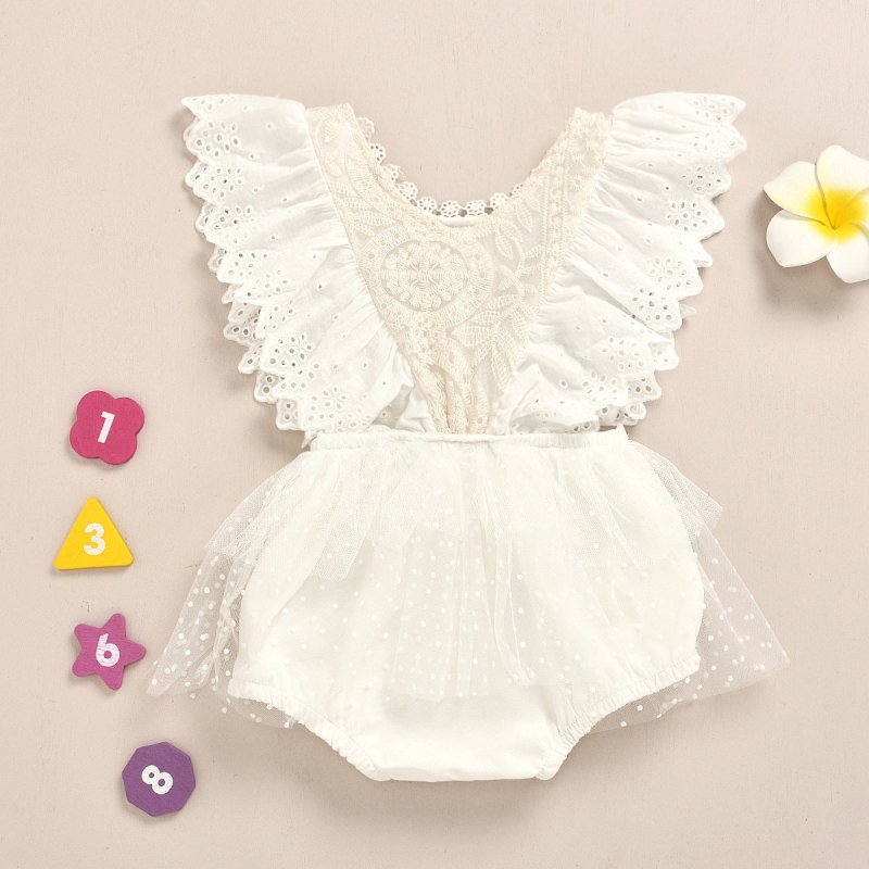 Lace baby jumpsuit $14.78 Dana Fashion Color: Beige Style: Sleeveless Size: 100cm Baby Clothing Sleeve length: long sleeve, sleeveless Suitable season: Spring Fabric name: Cotton Main fabric composition content: 65 (%) Closed style: concealed buckle Style