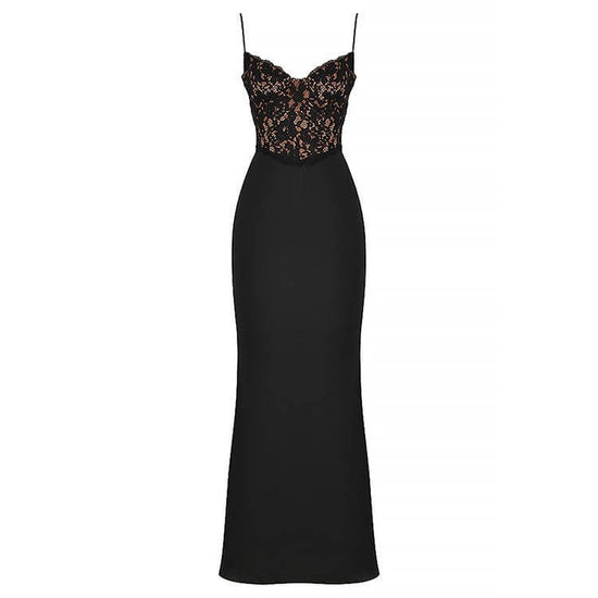 Lace High Waist Long Dress Deep V Strap Fishtail Gown $49.50 Dana Fashion Color: Black Size: L Women's clothing Product information: Pattern: solid color Skirt type: fishtail skirt Color: Black Waist type: high waist Size: S,M,L,XL Skirt length: long skir