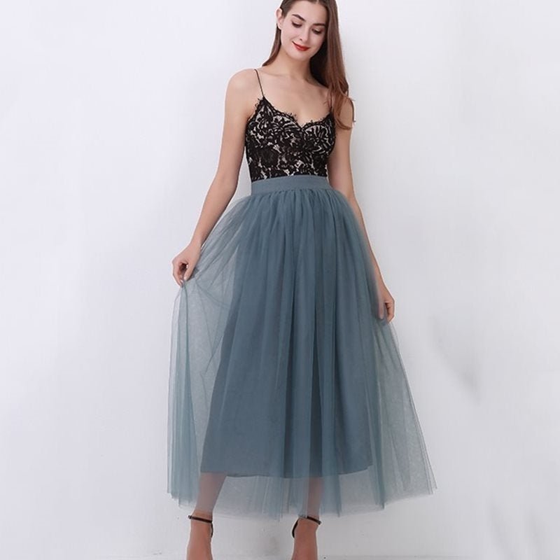 Lace Princess Tulle Long Drees Tutu Skirts For Women $55.00 Dana Fashion Color: Dark Grey Size: One size Women's clothing Product information: Product Category: Skirt Applicable people: female Pattern: plain Skirt length: long skirt Size Information: Size