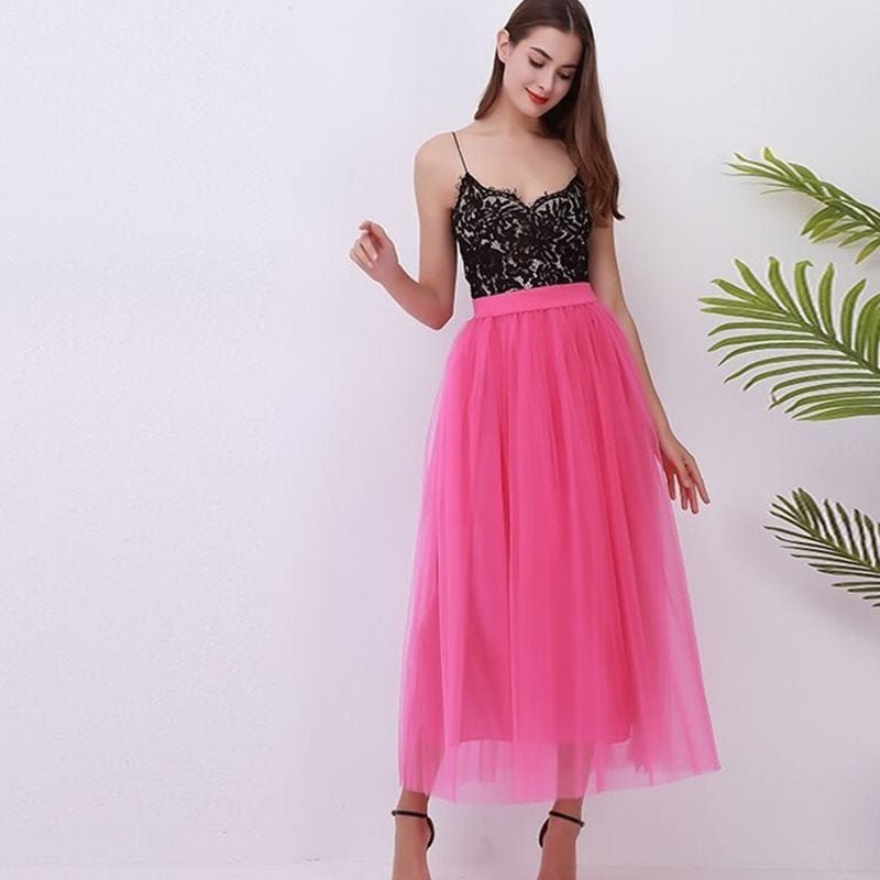 Lace Princess Tulle Long Drees Tutu Skirts For Women $55.00 Dana Fashion Color: Rose Red Size: One size Women's clothing Product information: Product Category: Skirt Applicable people: female Pattern: plain Skirt length: long skirt Size Information: Size: