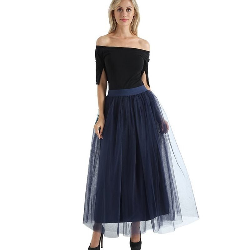 Lace Princess Tulle Long Drees Tutu Skirts For Women $55.00 Dana Fashion Color: Navy Blue Size: One size Women's clothing Product information: Product Category: Skirt Applicable people: female Pattern: plain Skirt length: long skirt Size Information: Size