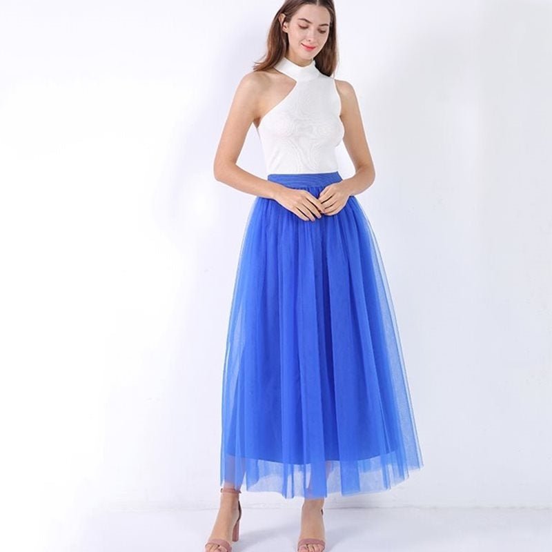 Lace Princess Tulle Long Drees Tutu Skirts For Women $55.00 Dana Fashion Color: Royal blue Size: One size Women's clothing Product information: Product Category: Skirt Applicable people: female Pattern: plain Skirt length: long skirt Size Information: Siz