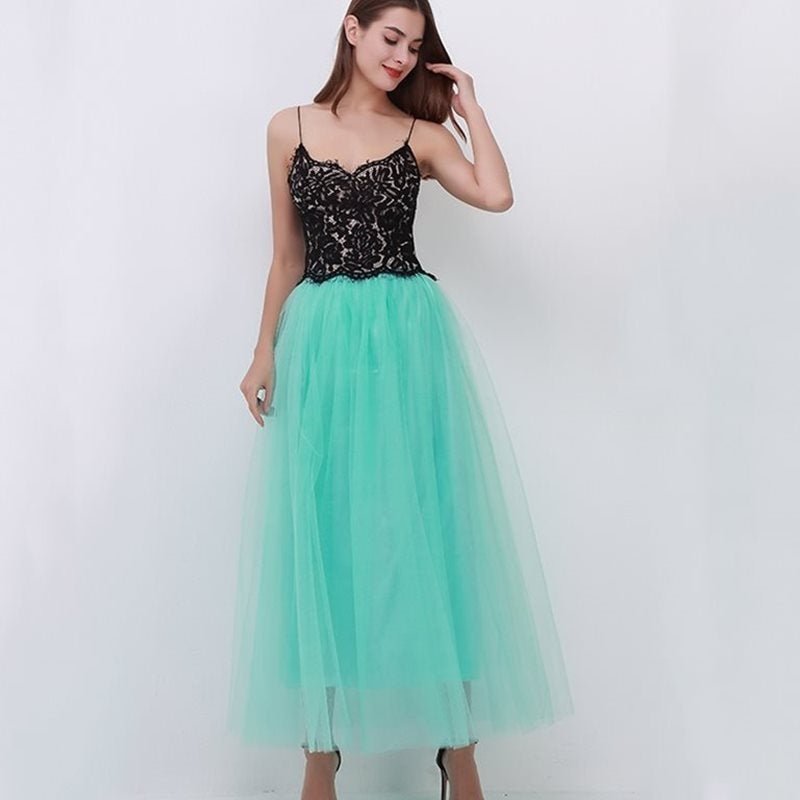 Lace Princess Tulle Long Drees Tutu Skirts For Women $55.00 Dana Fashion Color: Mint Green Size: One size Women's clothing Product information: Product Category: Skirt Applicable people: female Pattern: plain Skirt length: long skirt Size Information: Siz