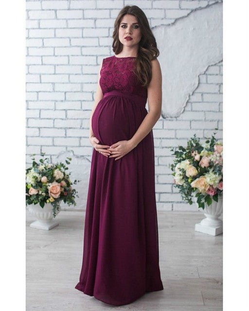 Lace Sleeveless Maternity Dress $36.07 Dana Fashion Color: Claret size: L Baby & Mother Fabric Name: Lace Main fabric composition: polyester fiber (polyester) Color: white, pink, wine red Size : S, M, L, XL, XXL, XXXL 1. Asian sizes are 1 to 2 sizes small