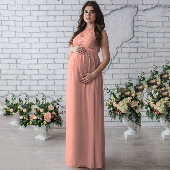 Lace Sleeveless Maternity Dress $36.07 Dana Fashion Color: Pink size: L Baby & Mother Fabric Name: Lace Main fabric composition: polyester fiber (polyester) Color: white, pink, wine red Size : S, M, L, XL, XXL, XXXL 1. Asian sizes are 1 to 2 sizes smaller