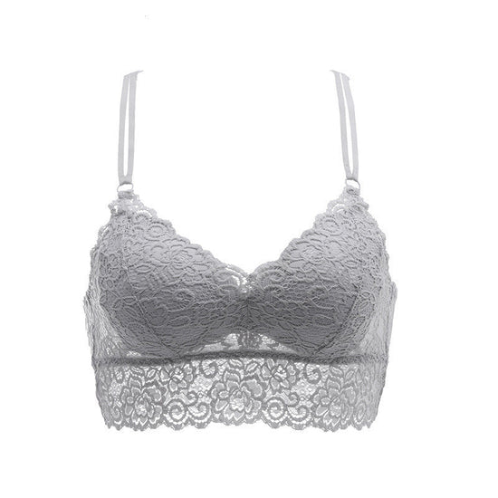 Lace underwear women without steel ring $79.00 Dana Fashion Color: Grey Size: A70 Women's clothing fabric composition Lace: 92% nylon + 8% spandex, cup lining: 100% polyester fiber 1. Asian sizes are 1 to 2 sizes smaller than European and American people.