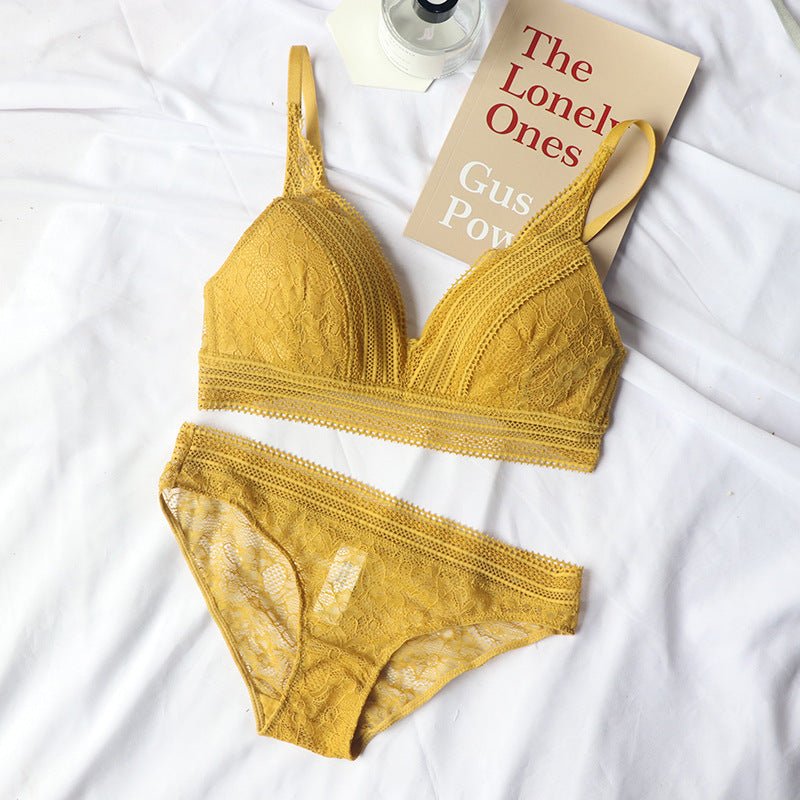 Lace underwear women $45.00 Dana Fashion Color: Yellow Size: L Women's clothing Applicable people: young women Style: sexy and charming Design feature: lace edge Cup type: 3/4 cup Mold cup type: thin mold cup Shoulder strap type: fixed double shoulder str
