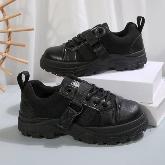 Lace-up Canvas Shoes With Hook Design Fashion Breathable Thick-soled Round-toe Casual Shoes For Women Sneakers $39.90 Dana Fashion Color: Black Size: Size36 Women's shoes Product information: Style: Casual Popular elements: Shallow mouth, leather stitchin