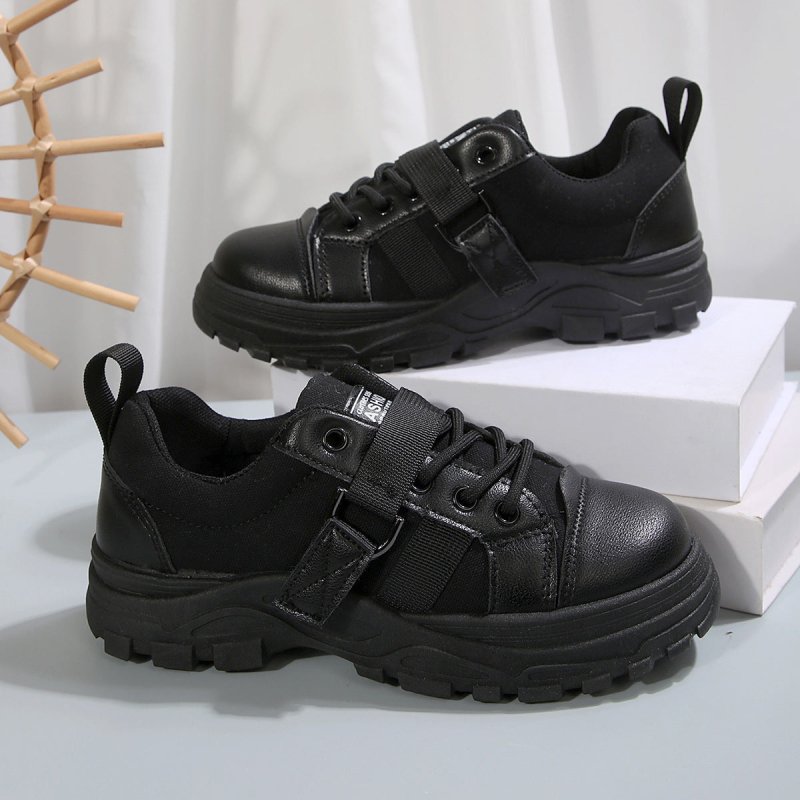 Lace-up Canvas Shoes With Hook Design Fashion Breathable Thick-soled Round-toe Casual Shoes For Women Sneakers $39.90 Dana Fashion Color: Black Size: Size36 Women's shoes Product information: Style: Casual Popular elements: Shallow mouth, leather stitchin
