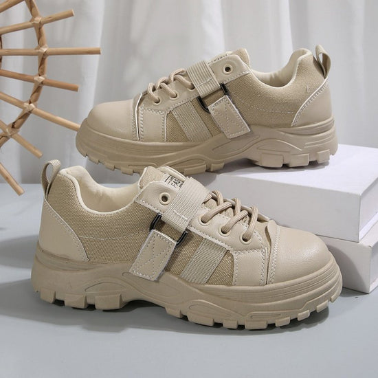 Lace-up Canvas Shoes With Hook Design Fashion Breathable Thick-soled Round-toe Casual Shoes For Women Sneakers $39.90 Dana Fashion Color: Cream white Size: Size36 Women's shoes Product information: Style: Casual Popular elements: Shallow mouth, leather st