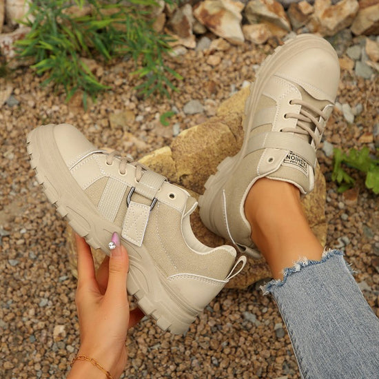 Lace-up Canvas Shoes With Hook Design Fashion Breathable Thick-soled Round-toe Casual Shoes For Women Sneakers $39.90 Dana Fashion Color: Black Size: Size36 Women's shoes Product information: Style: Casual Popular elements: Shallow mouth, leather stitchin