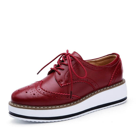 Lace-up Flats Shoes Sports British Style $64.90 Dana Fashion Color: Matte Wine Red Size: 35 Women's shoes Overview: Unique design, stylish and beautiful. Good material, comfortable feet. A variety of colors, any choice. Specification: Toe shape: round hea