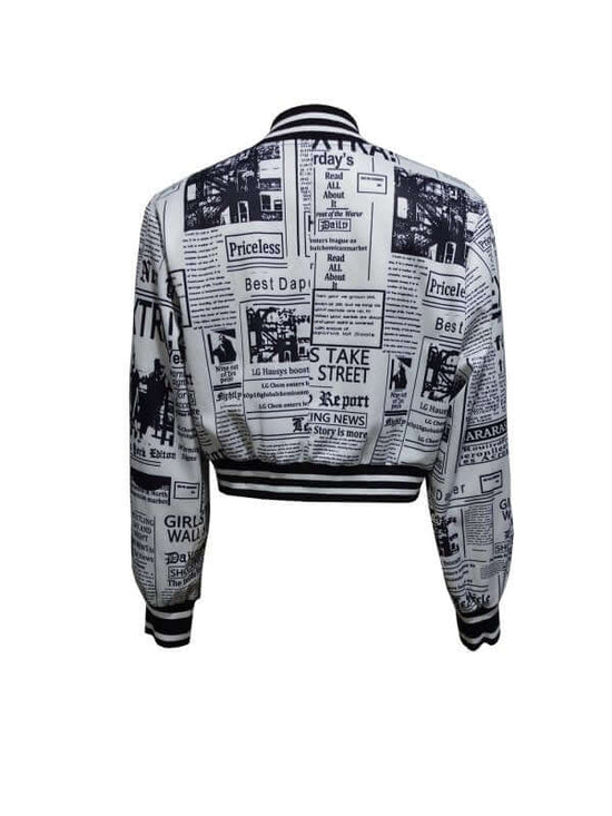 Ladies' Baseball Collar Printed Fashionable Casual Jacket Jacket $84.42 Dana Fashion Colour: MU Size: L Women's clothing Quantity per package: 1 piece Sleeve Length: long Sleeveless Season: spring and autumntime Style: casual Shape: fit Stretch: lightweig