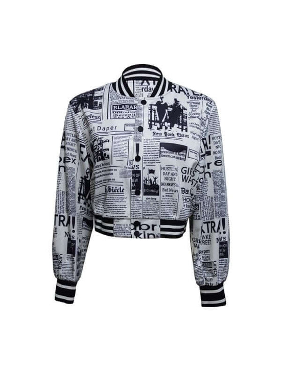 Ladies' Baseball Collar Printed Fashionable Casual Jacket Jacket $84.42 Dana Fashion Colour: MU Size: L Women's clothing Quantity per package: 1 piece Sleeve Length: long Sleeveless Season: spring and autumntime Style: casual Shape: fit Stretch: lightweig