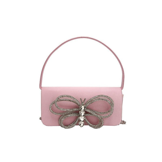 Ladies Bow Handbag $58.68 Dana Fashion Color: Pink Women's Bags Product information: Lining texture: Polyester Applicable scenario: Daily matching Color: white, black, Rose, pink, orange, green, blue, purple Outer bag type: Sandwich pocket Hardness: mediu