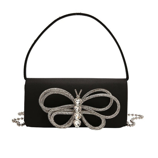 Ladies Bow Handbag $58.68 Dana Fashion Color: Black Women's Bags Product information: Lining texture: Polyester Applicable scenario: Daily matching Color: white, black, Rose, pink, orange, green, blue, purple Outer bag type: Sandwich pocket Hardness: medi