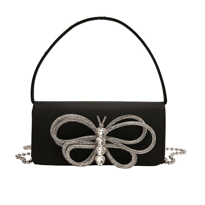 Ladies Bow Handbag $58.68 Dana Fashion Color: Black Women's Bags Product information: Lining texture: Polyester Applicable scenario: Daily matching Color: white, black, Rose, pink, orange, green, blue, purple Outer bag type: Sandwich pocket Hardness: medi