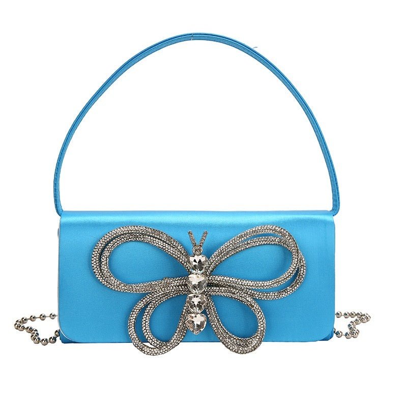 Ladies Bow Handbag $58.68 Dana Fashion Color: Blue Women's Bags Product information: Lining texture: Polyester Applicable scenario: Daily matching Color: white, black, Rose, pink, orange, green, blue, purple Outer bag type: Sandwich pocket Hardness: mediu