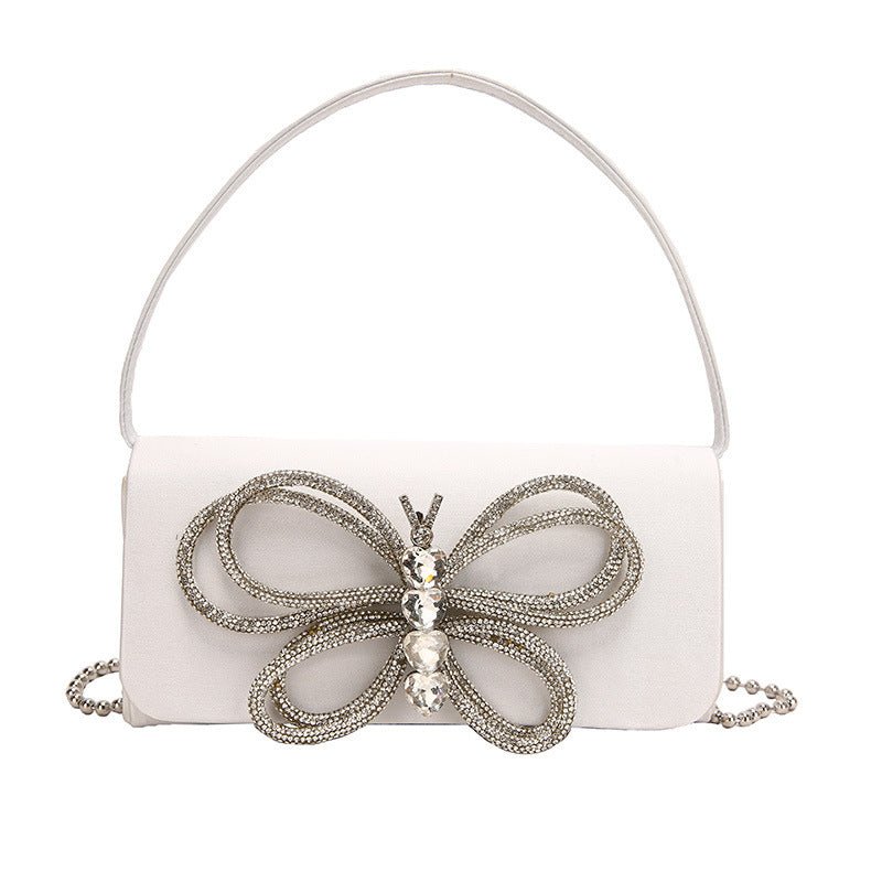 Ladies Bow Handbag $58.68 Dana Fashion Color: White Women's Bags Product information: Lining texture: Polyester Applicable scenario: Daily matching Color: white, black, Rose, pink, orange, green, blue, purple Outer bag type: Sandwich pocket Hardness: medi