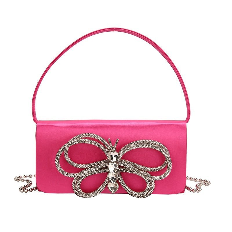 Ladies Bow Handbag $58.68 Dana Fashion Color: Rose Red Women's Bags Product information: Lining texture: Polyester Applicable scenario: Daily matching Color: white, black, Rose, pink, orange, green, blue, purple Outer bag type: Sandwich pocket Hardness: m