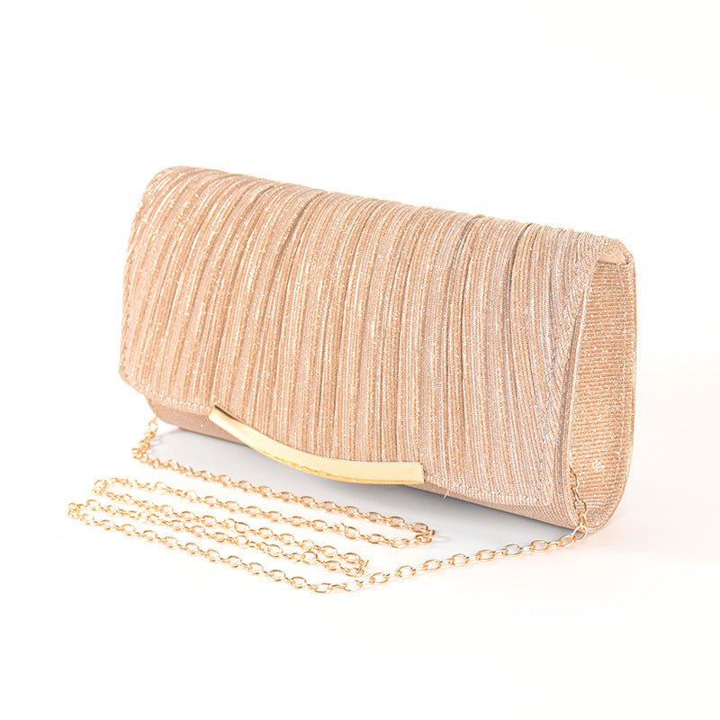 Ladies Dinner Bag Solid Color Flap Chain Crossbody Bag $30.50 Dana Fashion Color: Champagne Women's Bags Product information: Lining texture: Polyester Color: Silver, Champagne Outer bag type: clamshell bag Hardness: medium Material: Polyester Yes/No lini