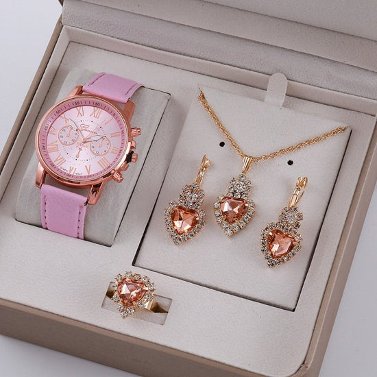 Ladies Graduated Belt Watch Jewelry Set $19.10 Dana Fashion Color: 1 Ornament Suit No Gift Box Women's Accessories Product information: Color: 1 decorative suit (no gift box),2 decorative suit (no gift box),3 decorative suit (no gift box),4 decorative sui
