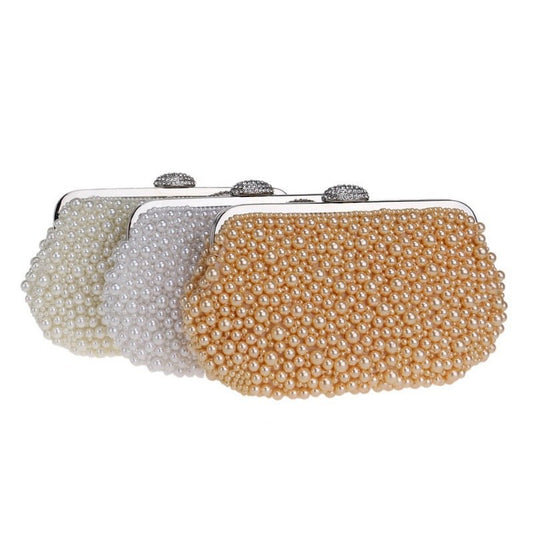 Ladies Handmade Beaded Luxury Banquet Clutch $72.56 Dana Fashion Color: Beige Women's Bags Product information: Product Category: Dinner Bag Material: Polyester Applicable scenarios: Cosmetic bag, travel storage, makeup storage, annual meeting/banquet/par