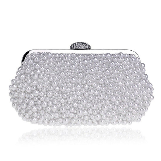 Ladies Handmade Beaded Luxury Banquet Clutch $74.38 Dana Fashion Color: White Women's Bags Product information: Product Category: Dinner Bag Material: Polyester Applicable scenarios: Cosmetic bag, travel storage, makeup storage, annual meeting/banquet/par