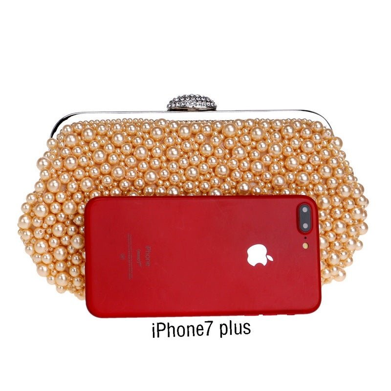Ladies Handmade Beaded Luxury Banquet Clutch $72.56 Dana Fashion Color: Beige Women's Bags Product information: Product Category: Dinner Bag Material: Polyester Applicable scenarios: Cosmetic bag, travel storage, makeup storage, annual meeting/banquet/par