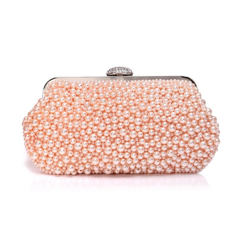 Ladies Handmade Beaded Luxury Banquet Clutch $72.56 Dana Fashion Color: Pink Women's Bags Product information: Product Category: Dinner Bag Material: Polyester Applicable scenarios: Cosmetic bag, travel storage, makeup storage, annual meeting/banquet/part