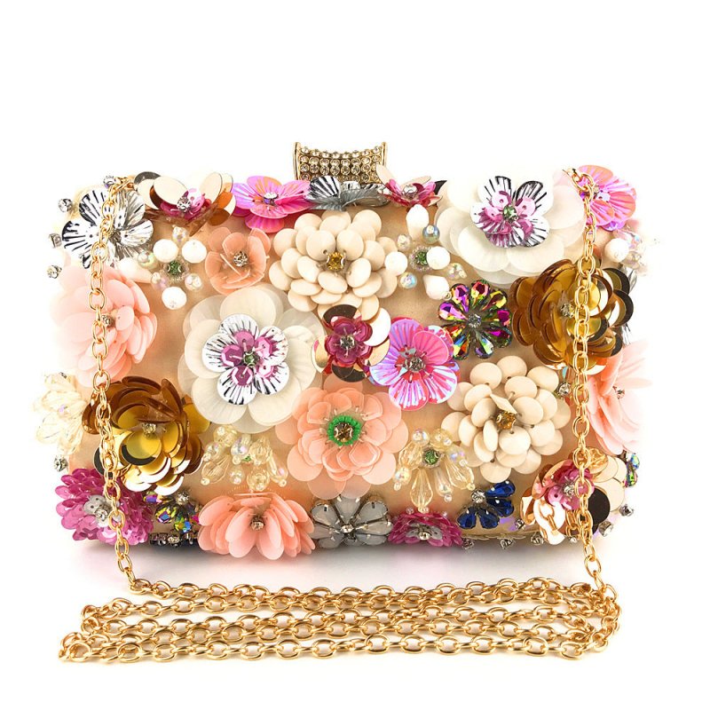 Ladies handmade colorful flower beaded bag $72.26 Dana Fashion Color: Black Women's Bags Ladies handmade colorful flower beaded bag Material: Silk Fabric texture: cotton Style: women's clutch Opening method: lock Internal structure of the bag: mobile phon