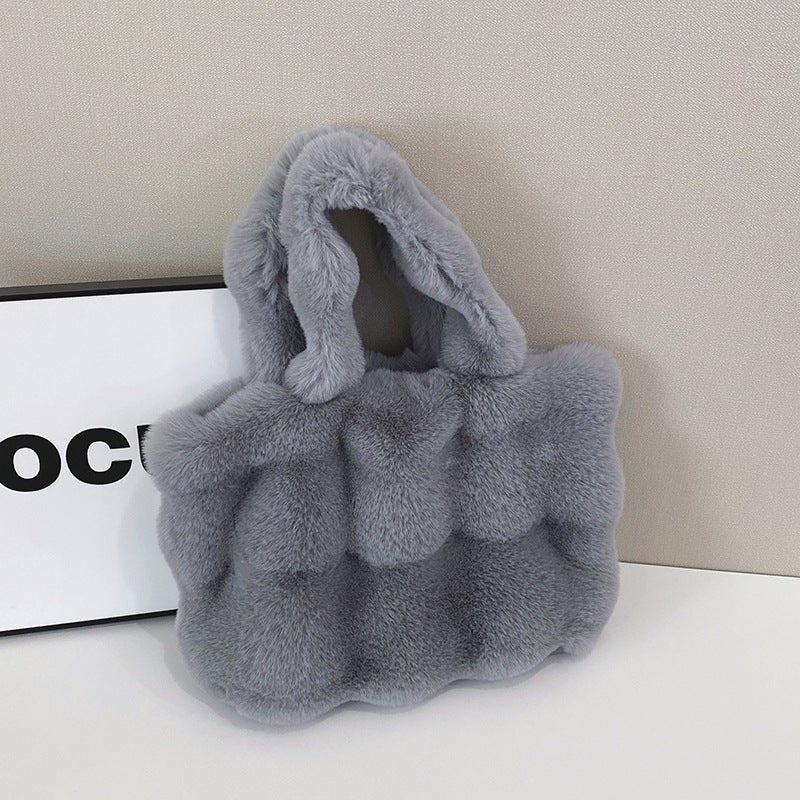 Ladies New Shoulder Large Capacity Plush Bag $22.09 Dana Fashion Color: Gray Women's Bags Product information: Lining texture: Polyester Applicable scenario: Daily configuration Color: khaki, white, gray, pink Outer bag type: Sandwich pocket Hardness: sof