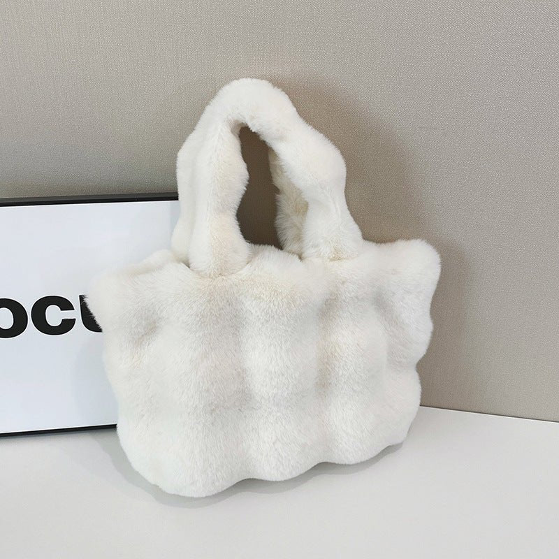 Ladies New Shoulder Large Capacity Plush Bag $22.09 Dana Fashion Color: White Women's Bags Product information: Lining texture: Polyester Applicable scenario: Daily configuration Color: khaki, white, gray, pink Outer bag type: Sandwich pocket Hardness: so