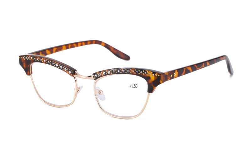 Ladies Resin Reading Glasses Reading Glasses Reading Glasses $49.00 Dana Fashion Color: Leopard Glasses degree: 100 Women's Accessories Product information: Product Category: Reading Glasses material: metal Style: full frame Product Category: Reading Glas