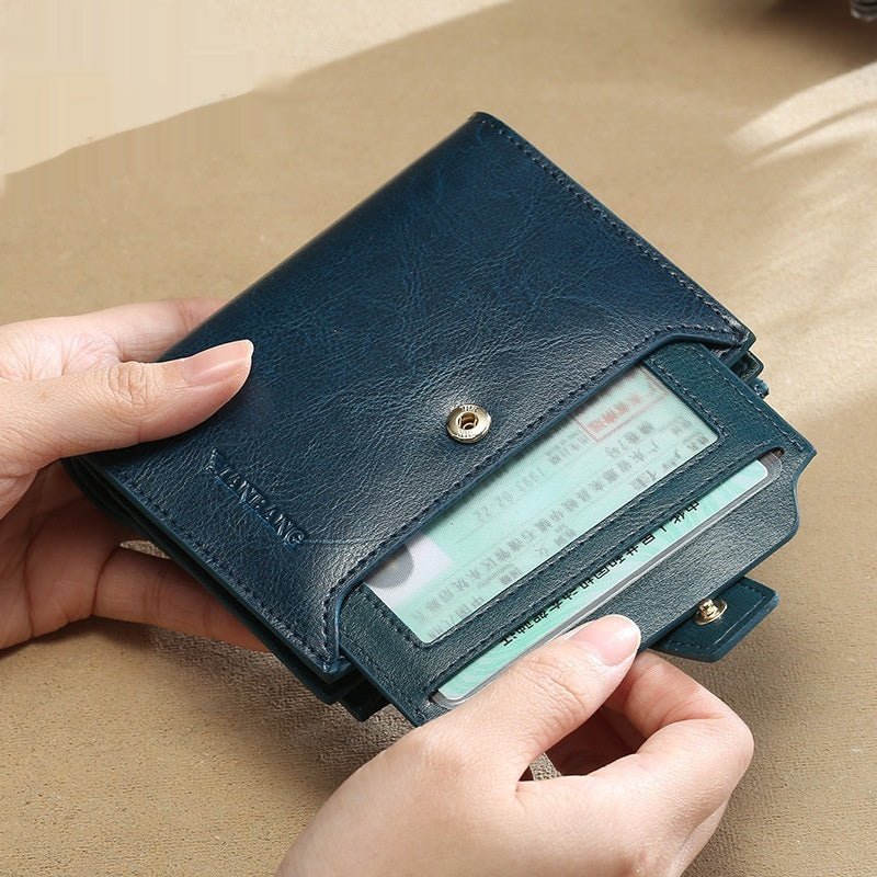 Ladies' RFID Anti-theft Swiping Zipper Hasp Multifunctional Coin Purse $49.50 Dana Fashion Color: MBQ3836BL Blue Women's Bags Product information: Pattern: solid color Lining texture: Polyester Applicable scenario: Daily configuration Color: MBQ3836BL Blu