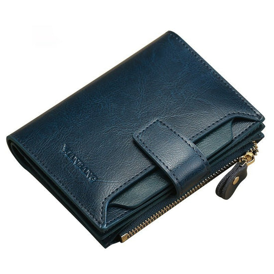 Ladies' RFID Anti-theft Swiping Zipper Hasp Multifunctional Coin Purse $49.50 Dana Fashion Color: MBQ3836BL Blue Women's Bags Product information: Pattern: solid color Lining texture: Polyester Applicable scenario: Daily configuration Color: MBQ3836BL Blu