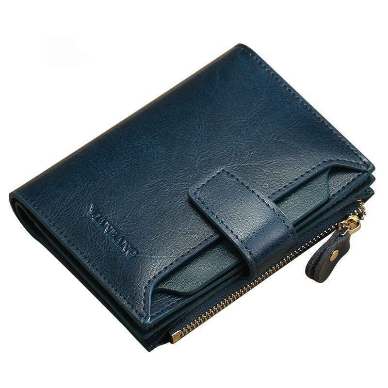Ladies' RFID Anti-theft Swiping Zipper Hasp Multifunctional Coin Purse $49.50 Dana Fashion Color: MBQ3836BL Blue Women's Bags Product information: Pattern: solid color Lining texture: Polyester Applicable scenario: Daily configuration Color: MBQ3836BL Blu