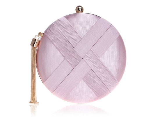 Lady Evening Bags $70.00 Dana Fashion Color: Black Women's Bags Material silk Fabric texture synthetic leather Lining texture polyester Strap root number: double root Pattern stripe Hardness: hard Color red, blue, black, deep purple, pink, gold, silver, d