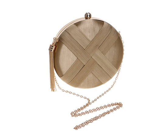 Lady Evening Bags $70.00 Dana Fashion Color: Black Women's Bags Material silk Fabric texture synthetic leather Lining texture polyester Strap root number: double root Pattern stripe Hardness: hard Color red, blue, black, deep purple, pink, gold, silver, d