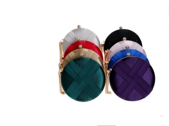 Lady Evening Bags $70.00 Dana Fashion Color: Black Women's Bags Material silk Fabric texture synthetic leather Lining texture polyester Strap root number: double root Pattern stripe Hardness: hard Color red, blue, black, deep purple, pink, gold, silver, d